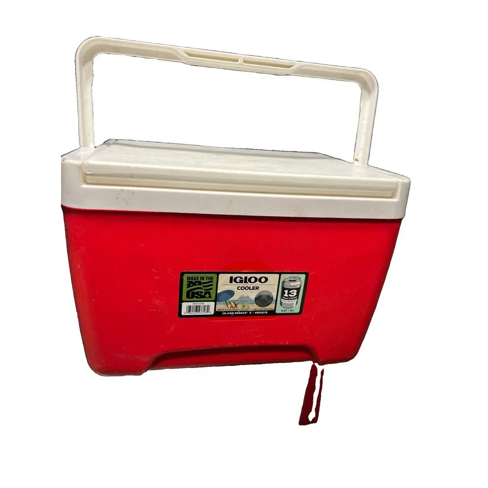 Igloo Laguna 9-Quart Hard Cooler Red & White 13 Twelve-Ounce Cans Cool Riser USA